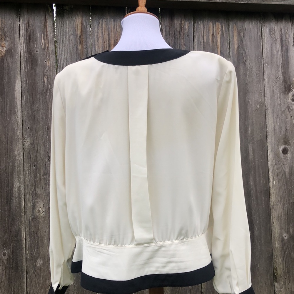 Vintage Pleated Josephine Blouse with Gold-rimmed Shiny Black Buttons!! Size 24W - Picture 4 of 11